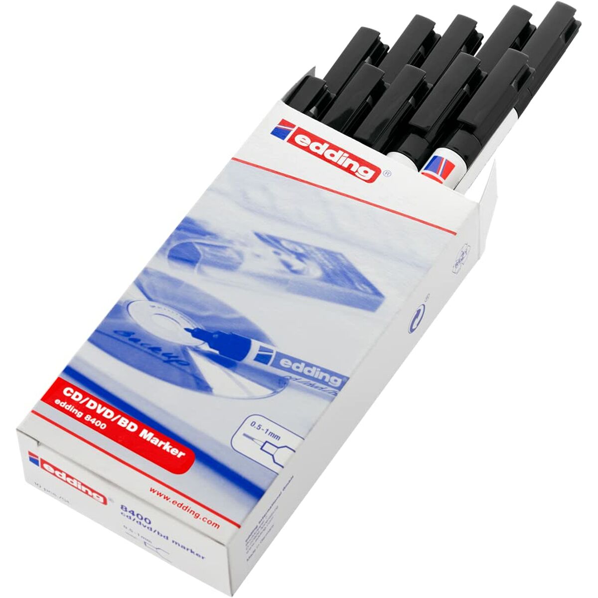 Marcatore permanente Edding 8400 Nero (10 Unità)